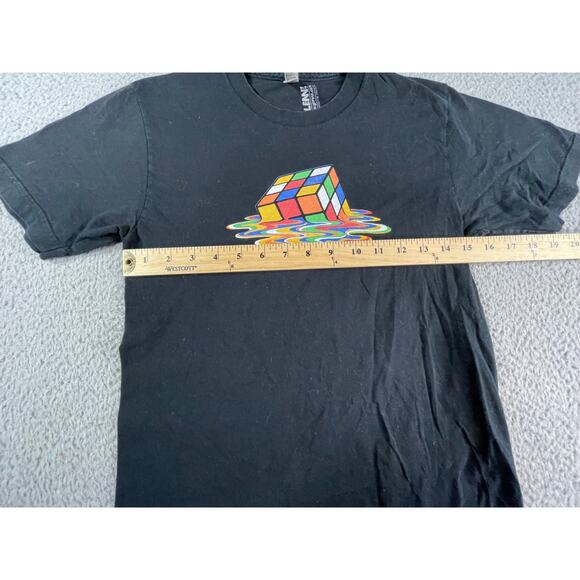 Rubik's Cube Shirt Mens Small Black Glennz American Apparel T-Shirt Melting - Picture 4 of 6